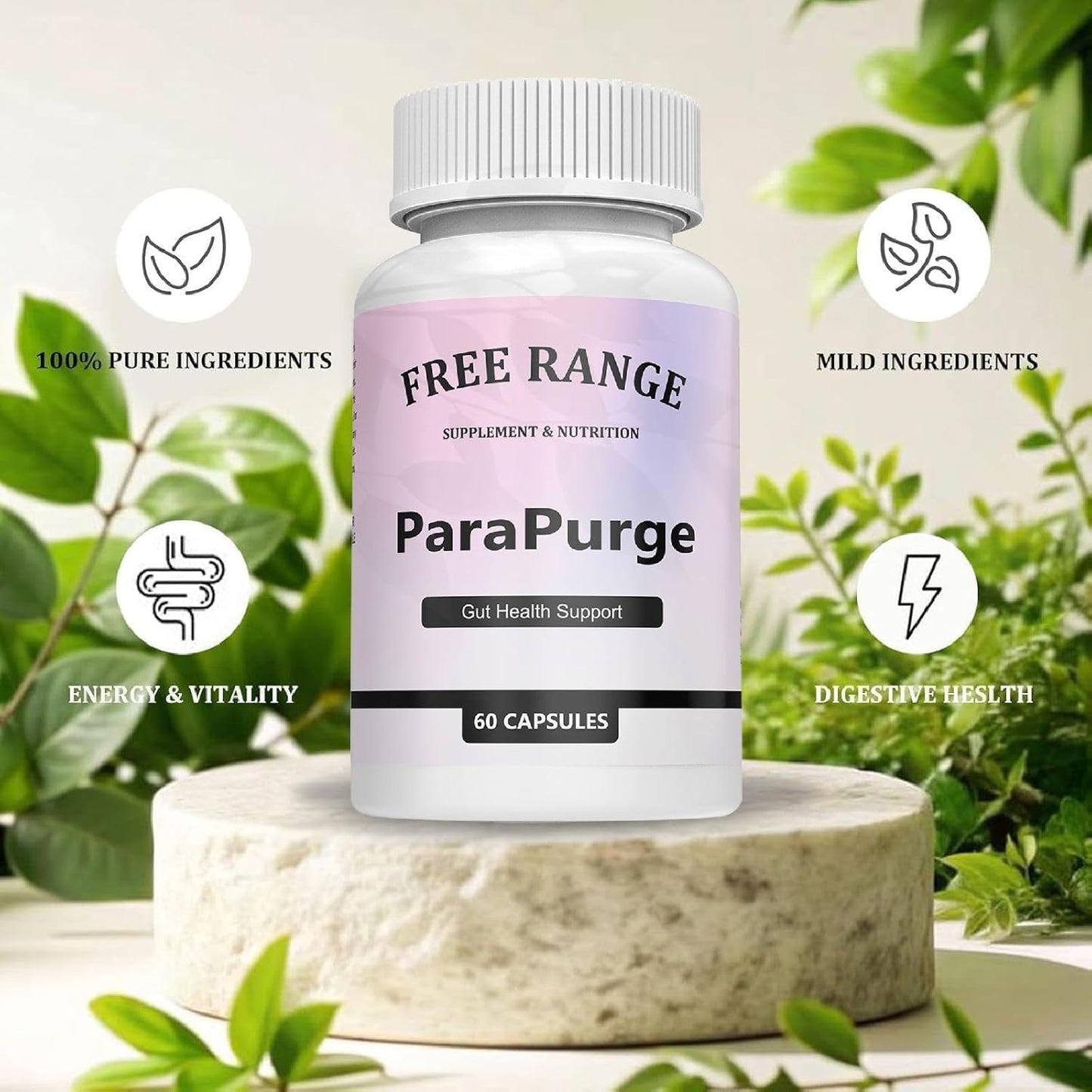 Gut Cleanse - Gut and Colon Support Supplement, Non-GMO Formula, 60 Capsules (1PCS)